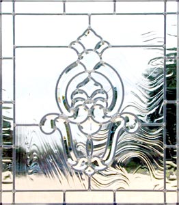 Victorian&ndash;style leaded glass beveled glass door window