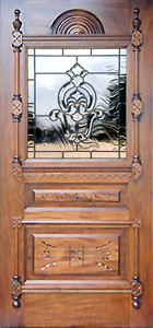 Victorian&ndash;style leaded glass beveled glass door