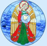 Custom mauve octagon Leaded Stained Glass window