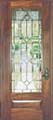 Custom mahogany door with leaded glass window