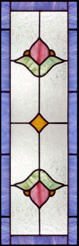 Custom stained and leaded glass Victorian era sidelight vict13s window