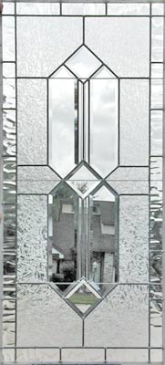 Custom leaded glass window with clear double house bevels