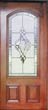 mahogany door with js18arch leaded glass bevel window