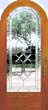 oak door with dhs arch leaded glass bevel door window
