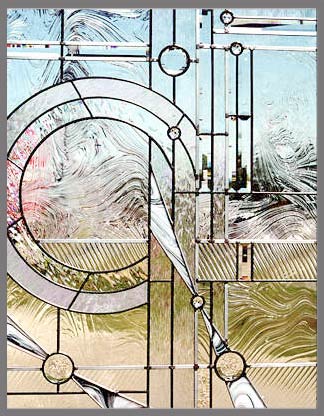 Custom leaded glass abstract 21 window