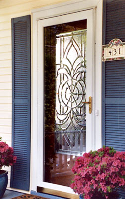 entry with all &ndash;beveled leaded glass windows