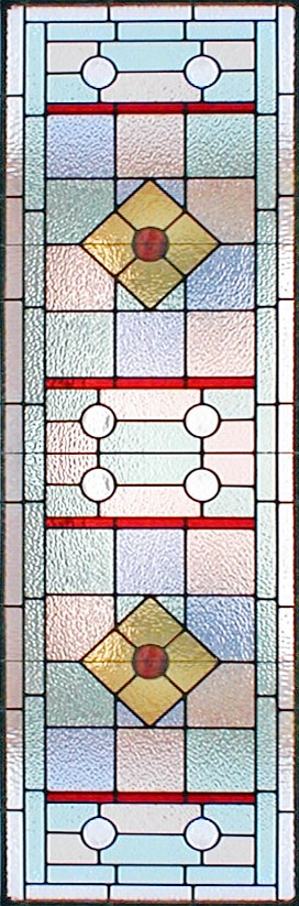 Art Deco style custom stained and leaded glass window