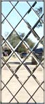 Custom leaded glass cutoff bevels window