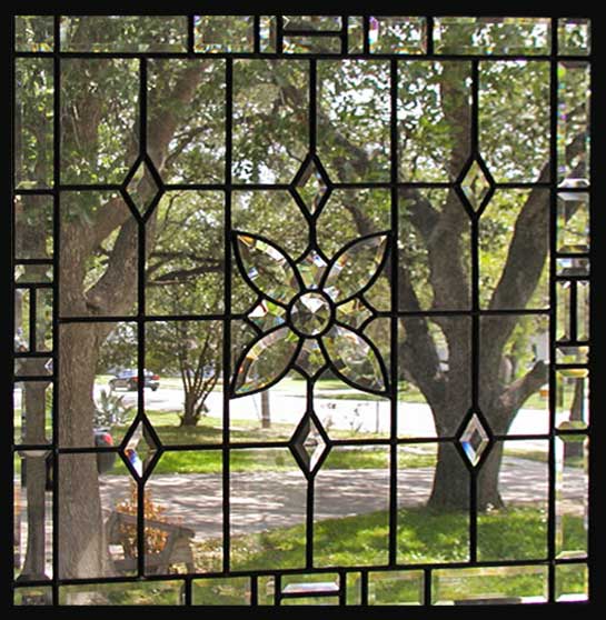 bryant custom leaded glass bevel window custom glass design