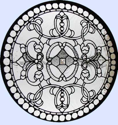 falconhead 1c leaded glass bevel circle window