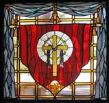 BH cross custom religious stained glass windows