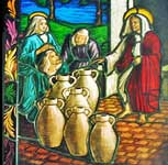 Cana Wedding custom stained and leaded glass window