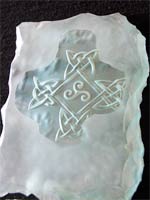 Custom deeply carved Celtic sandblasting