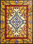 large Langston custom Victorian style leaded glass window